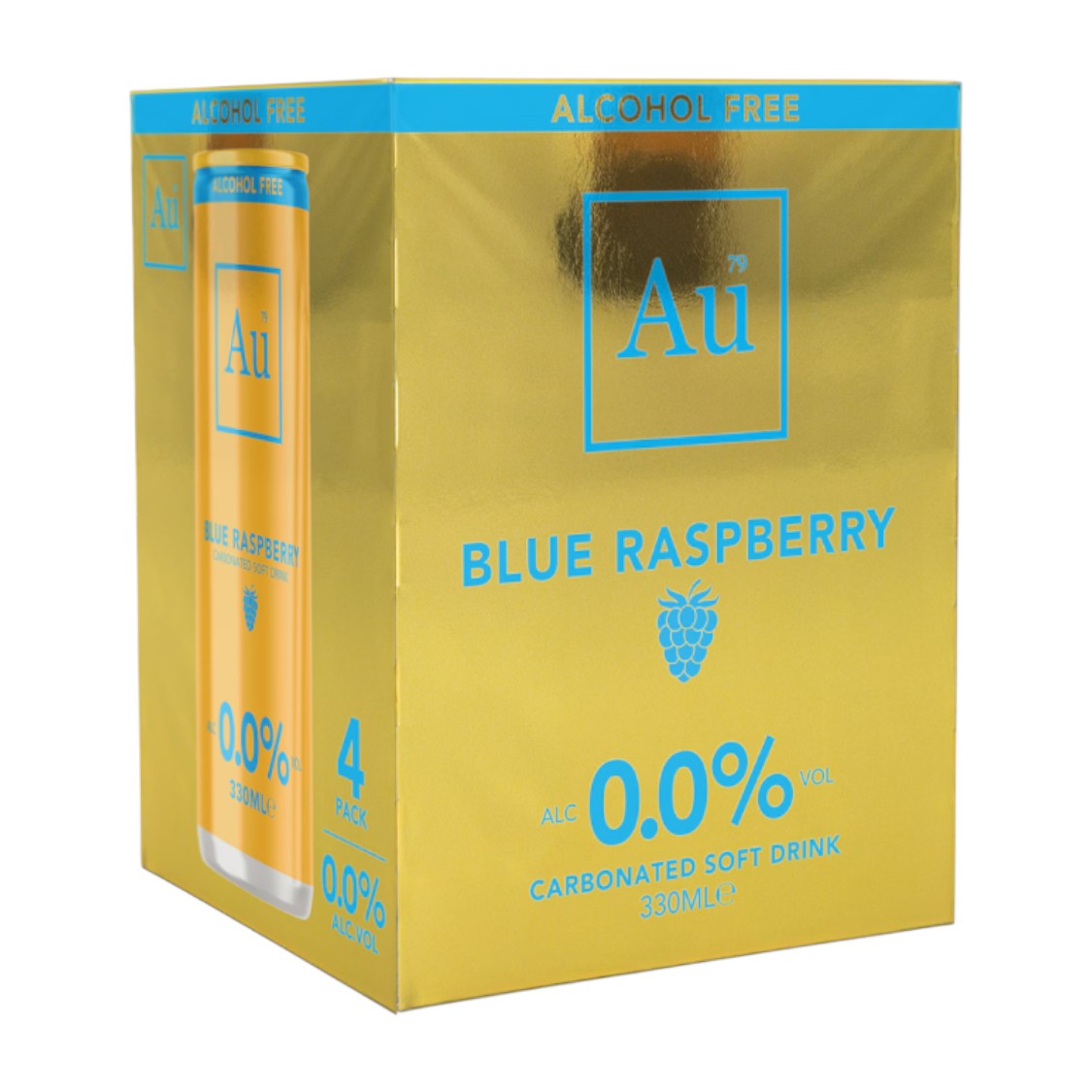 Au Vodka - Blue Raspberry 0% ABV (4 x 330ml)