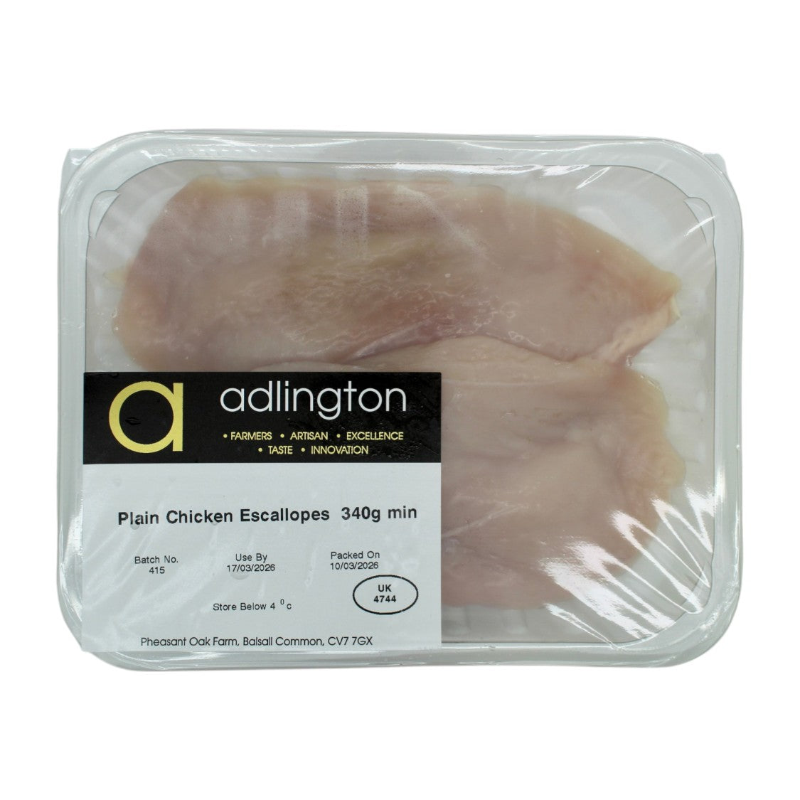 Adlington - Classic Range Chicken Plain Escallop (340g)