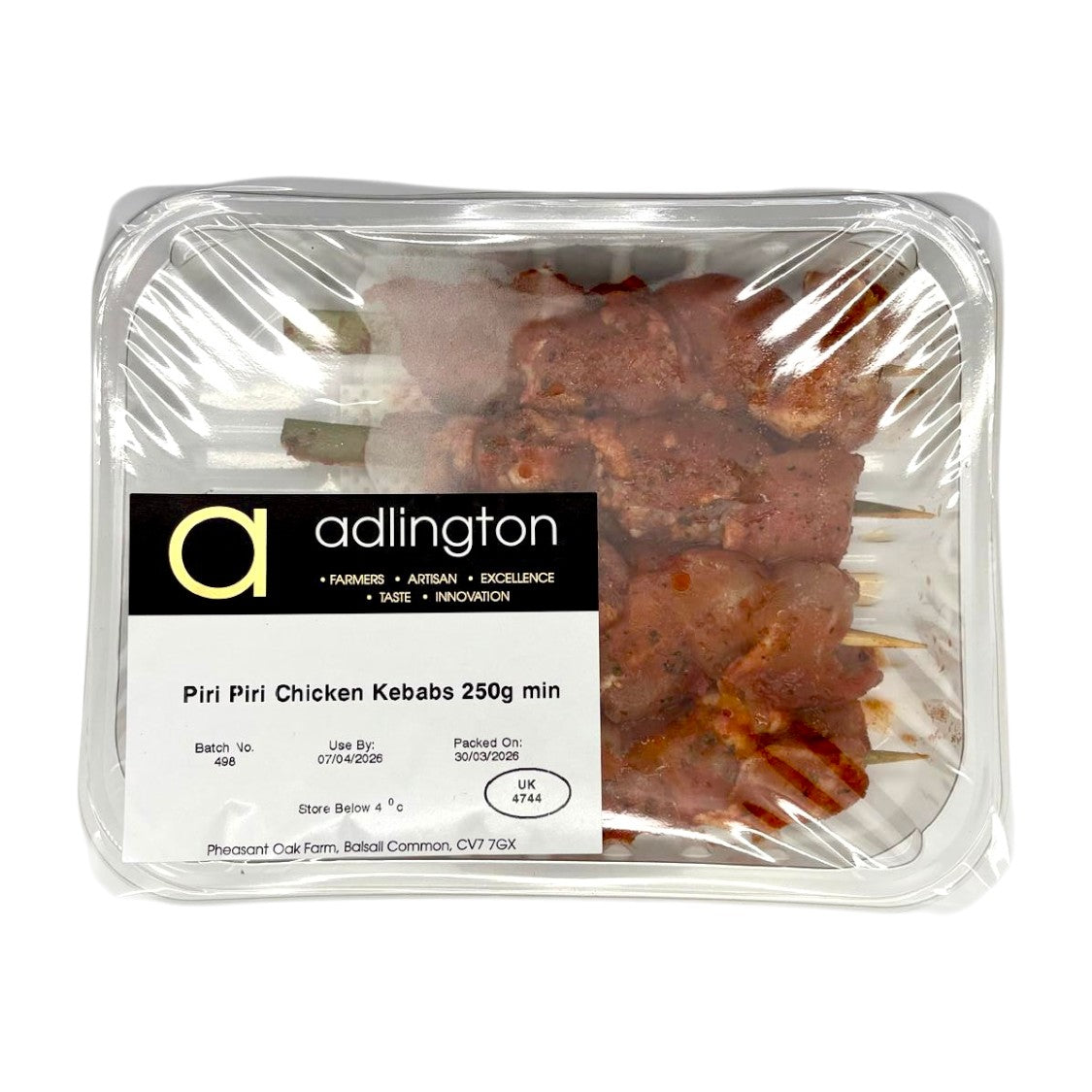 Adlington - Classic Range Piri Piri Chicken Kebabs (4)