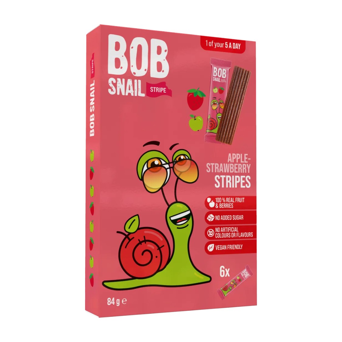 Bob Snail - Fruit Stripes Apple-Strawberry (84g)