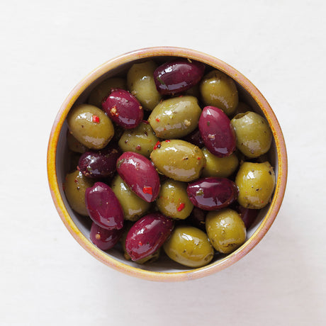 Real Olive Co - Organic Chilli, Cumin and Garlic Pitted Olives (150g)