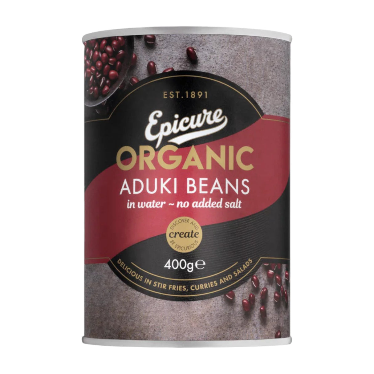 Epicure - Org Aduki Beans/Water (400g)