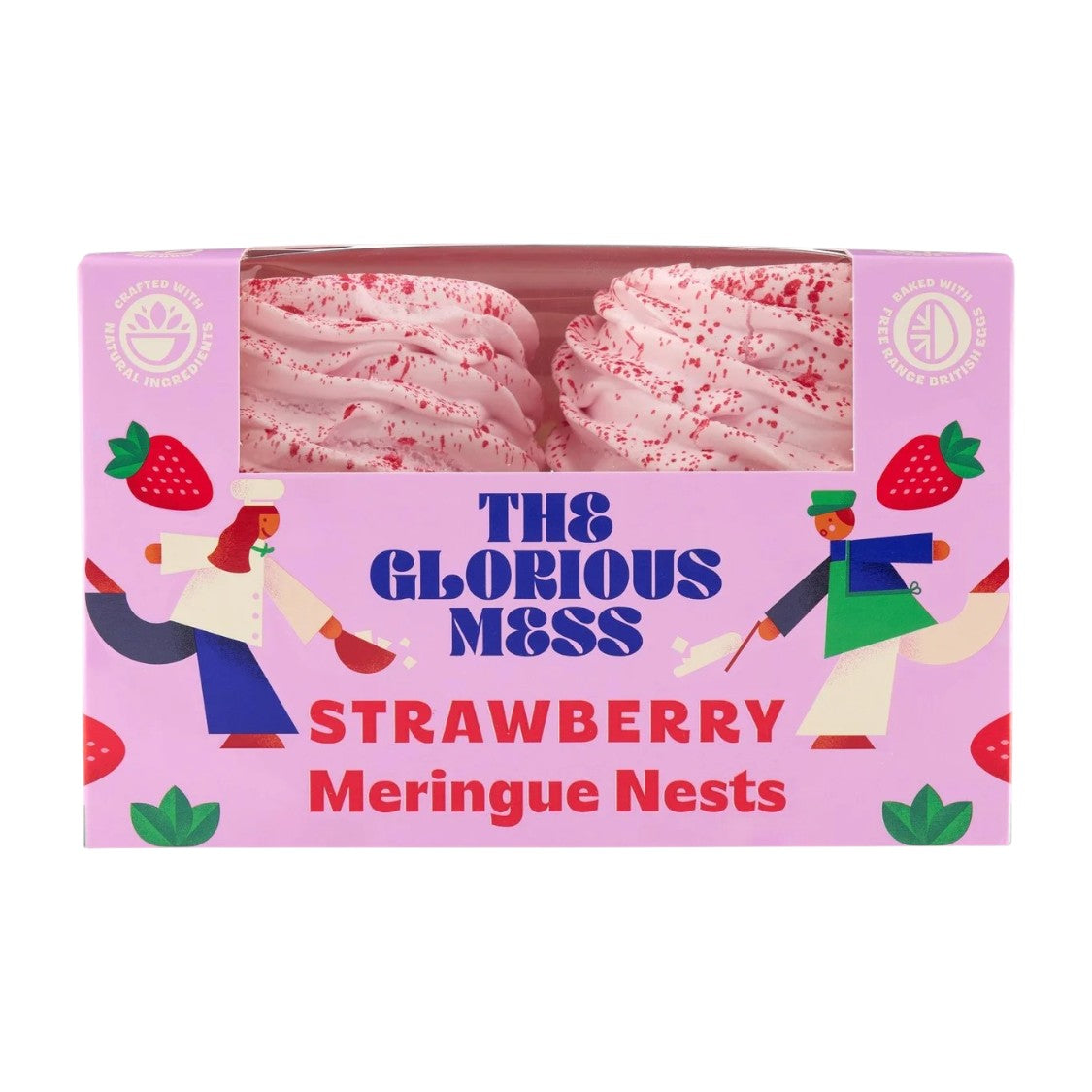 The Glorious Mess - Strawberry Meringue Nests (4 x 30g)