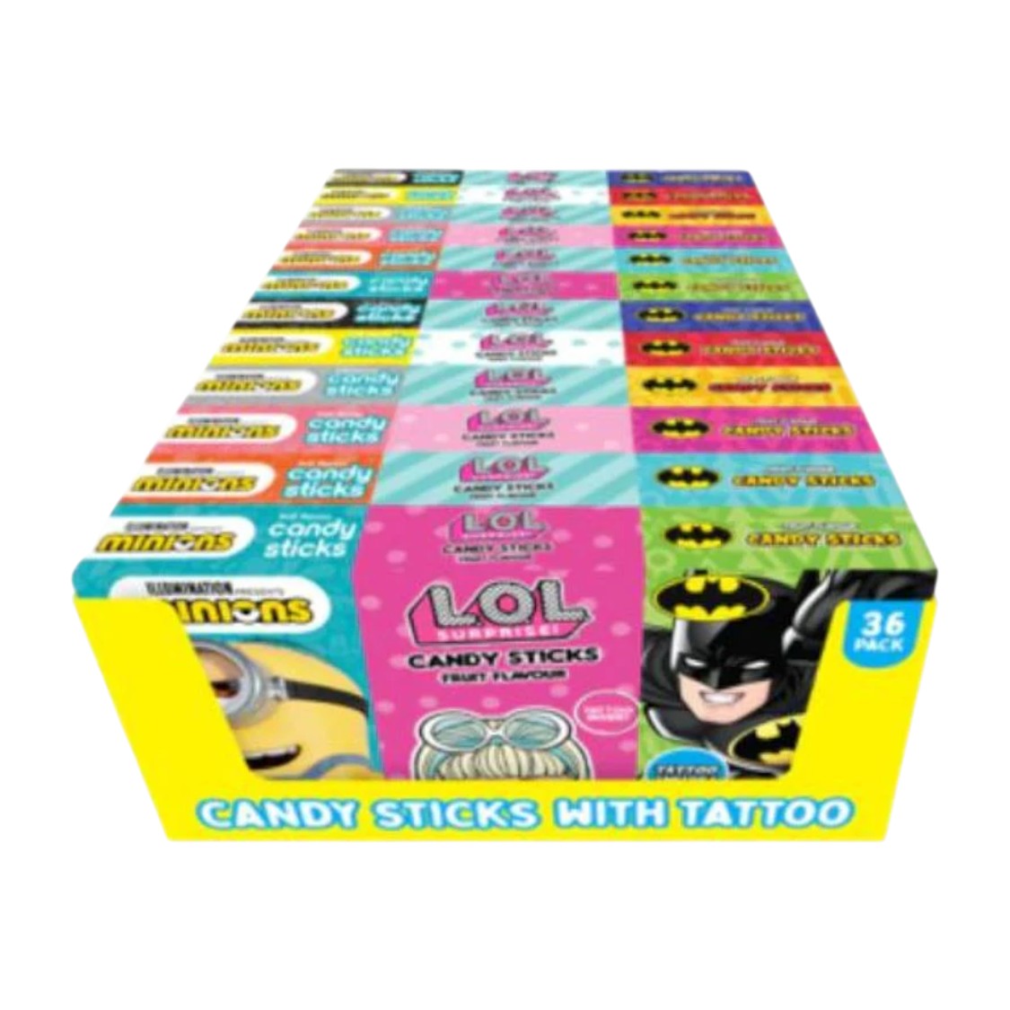 SoSweet - Bip License Mix Candy Sticks with Tattoo (Assorted Characters)
