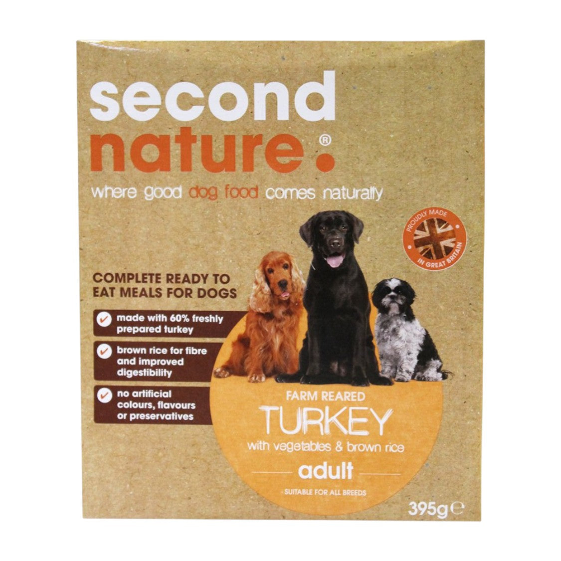Su Bridge - Second Nature Turkey & Rice Dog Food (395g)