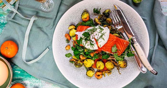Citrus Sprouts with Salmon