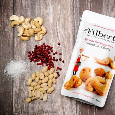 Mr Filberts - Peruvian Pink Peppercorn Cashews & Peanuts 100g