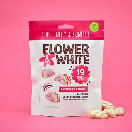 Flower & White - Raspberry Crumble Meringue Bites 75g