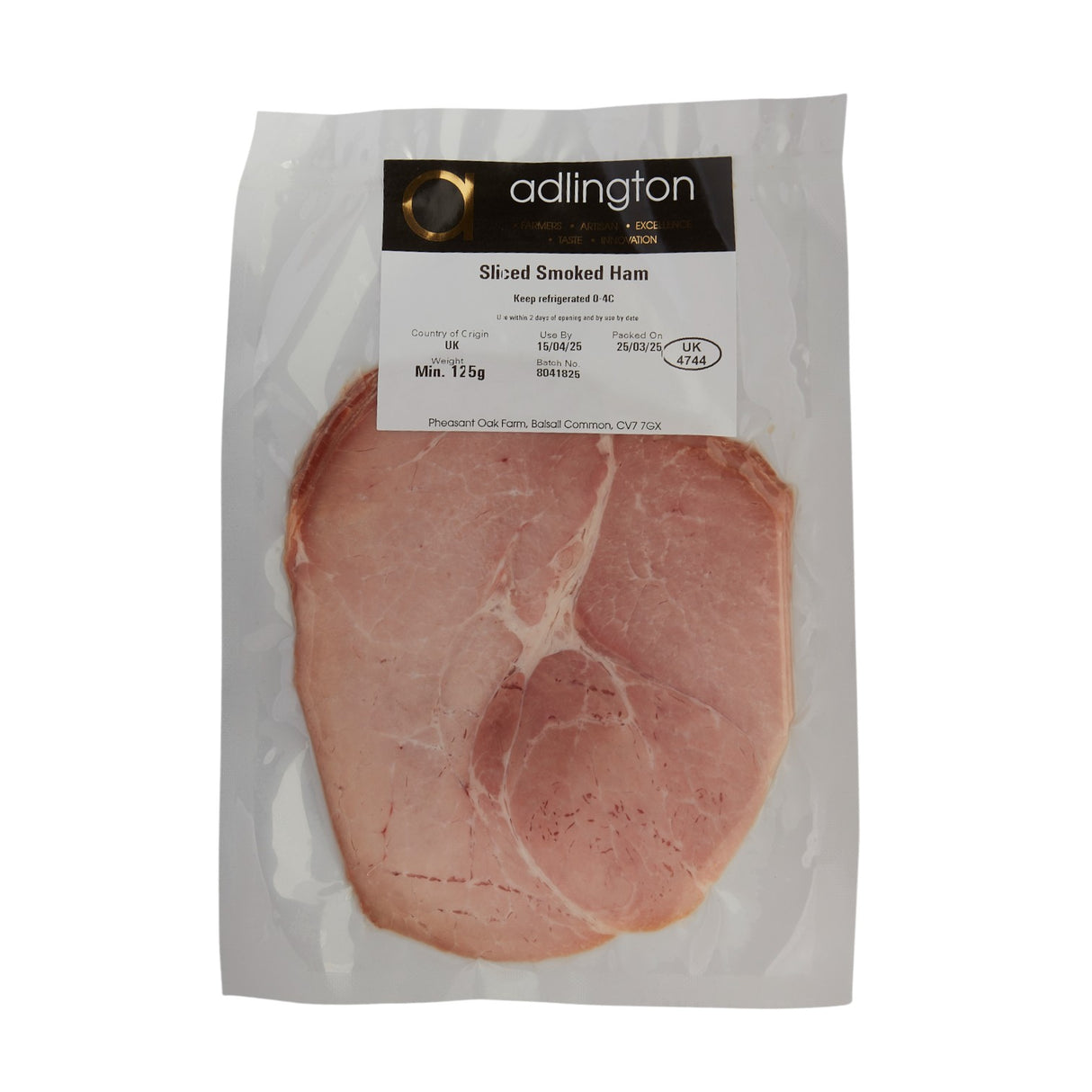 Adlington - Cooked Smoked Ham 125g