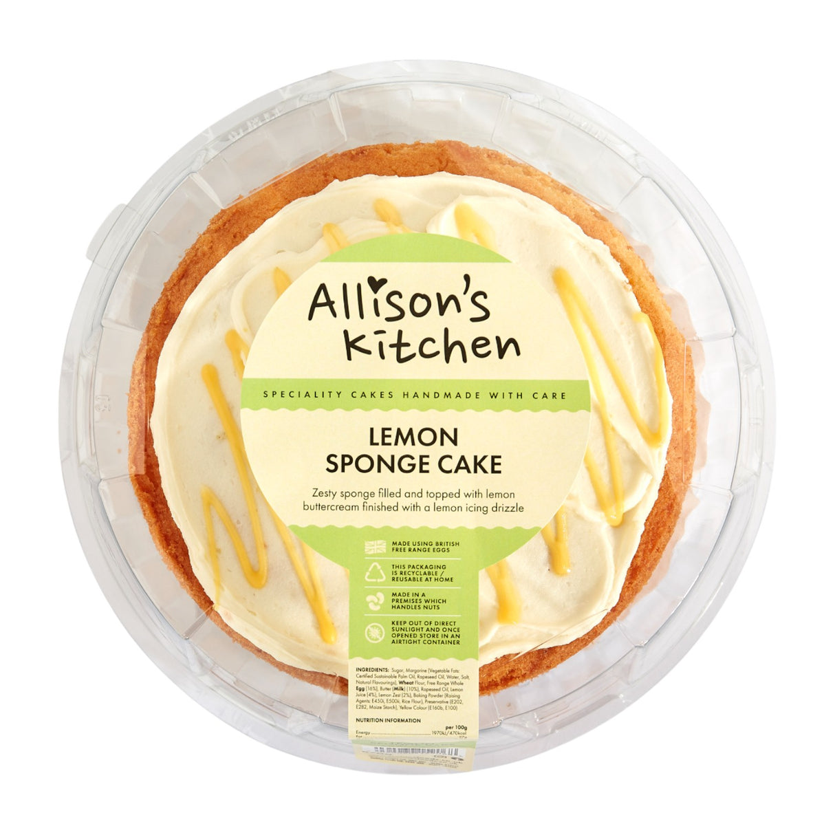 Allison's Kitchen Lemon Sponge Cake (7")