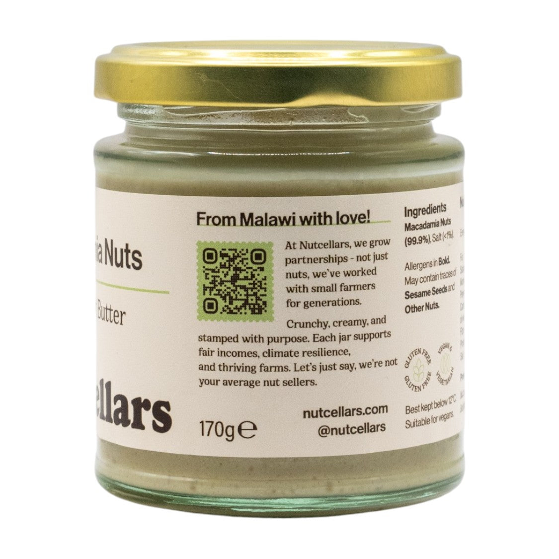 Nutcellars Ltd - Crunchy Macadamia Nut Butter (170g)