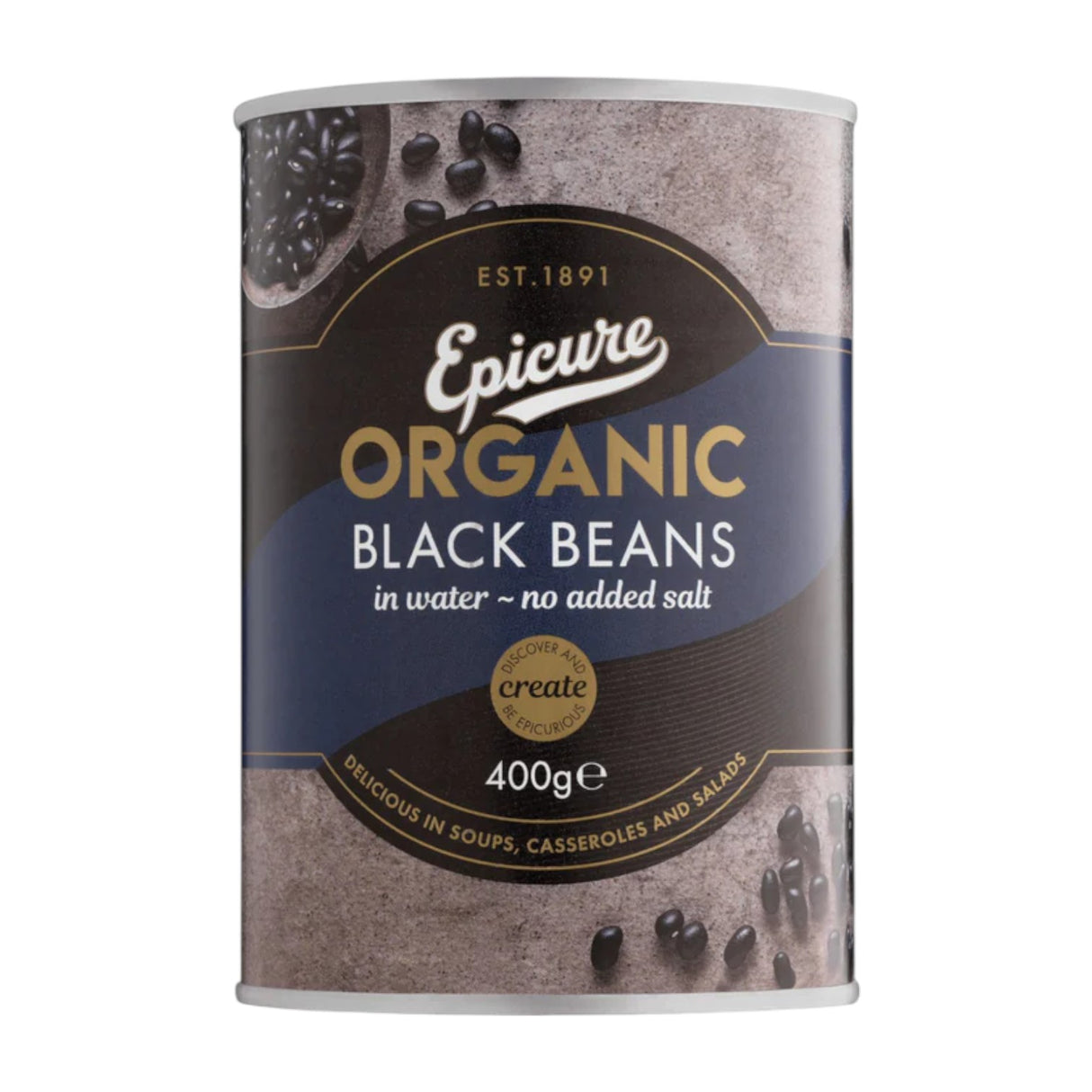 Epicure - Org Black Beans/Water 400G