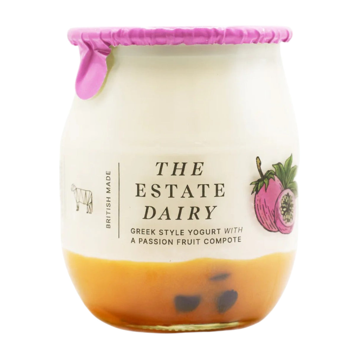 The Estate Dairy - Greek Style Natural Yoghurt with Passion Fruit (125g Glass Jar)