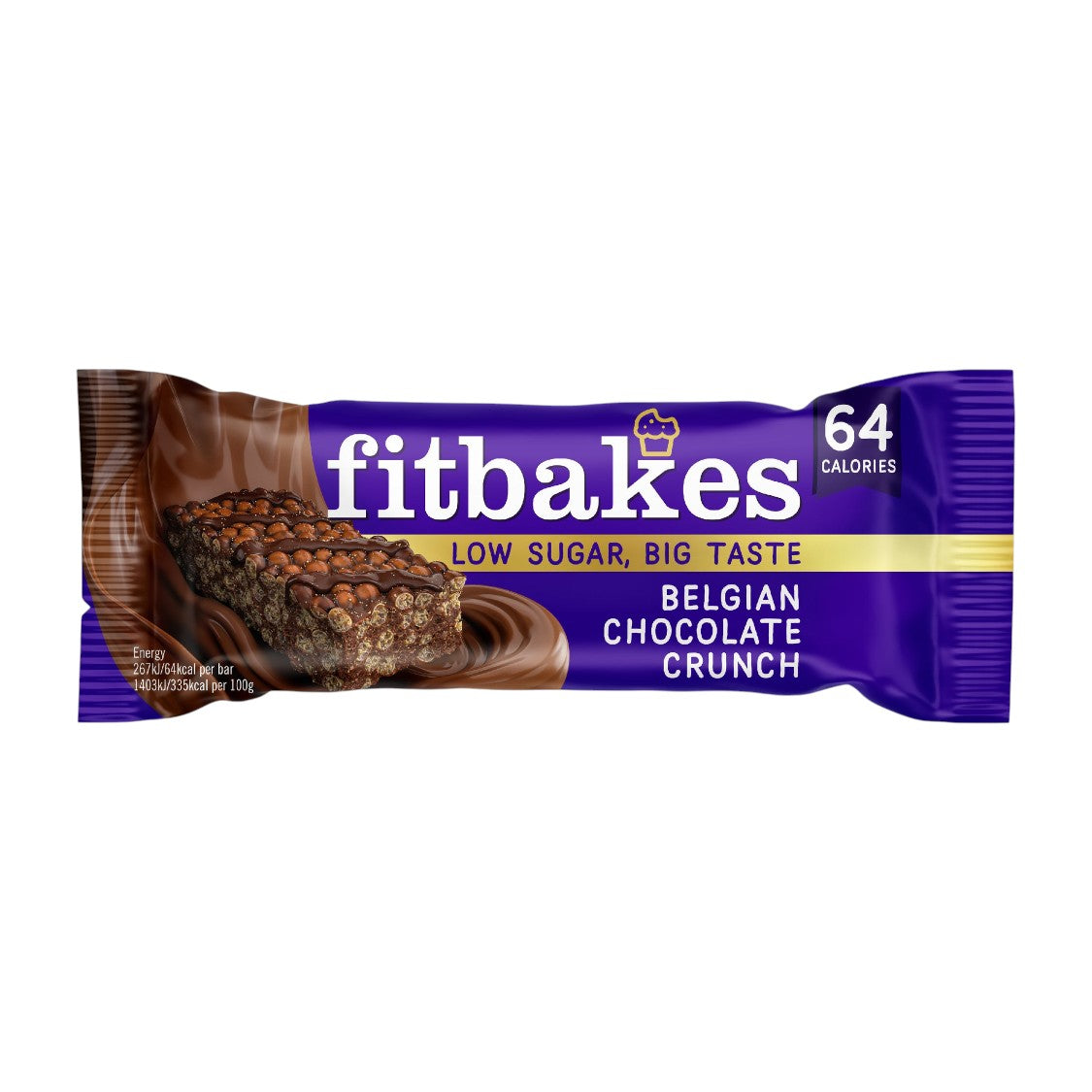 Fitbakes - Belgian Chocolate Crunch Bar (19g)