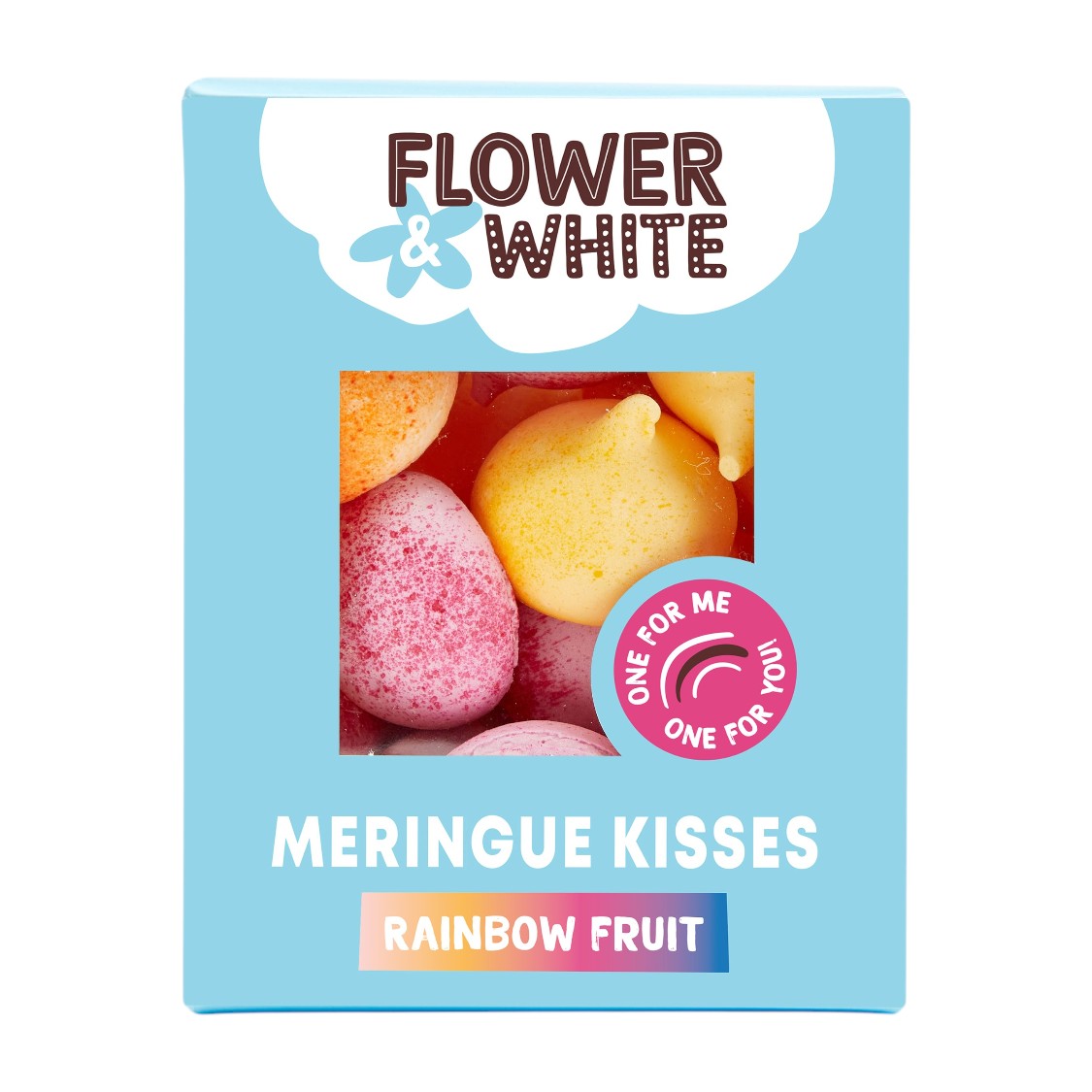 Flower & White - Rainbow Fruit Meringue Kisses (100g)