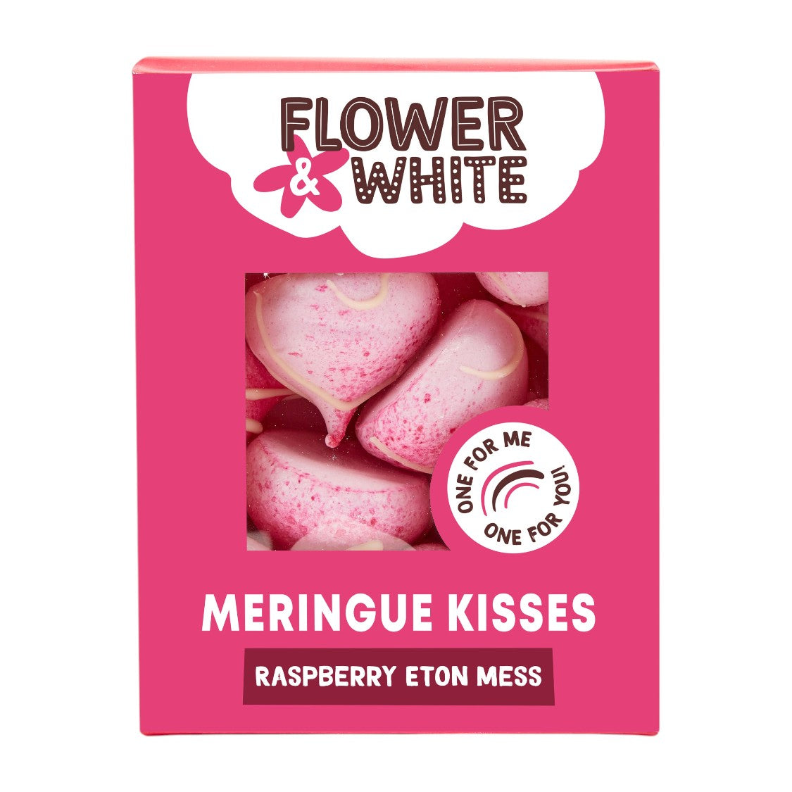 Flower & White - Raspberry Eton Mess Meringue Kisses (100g)