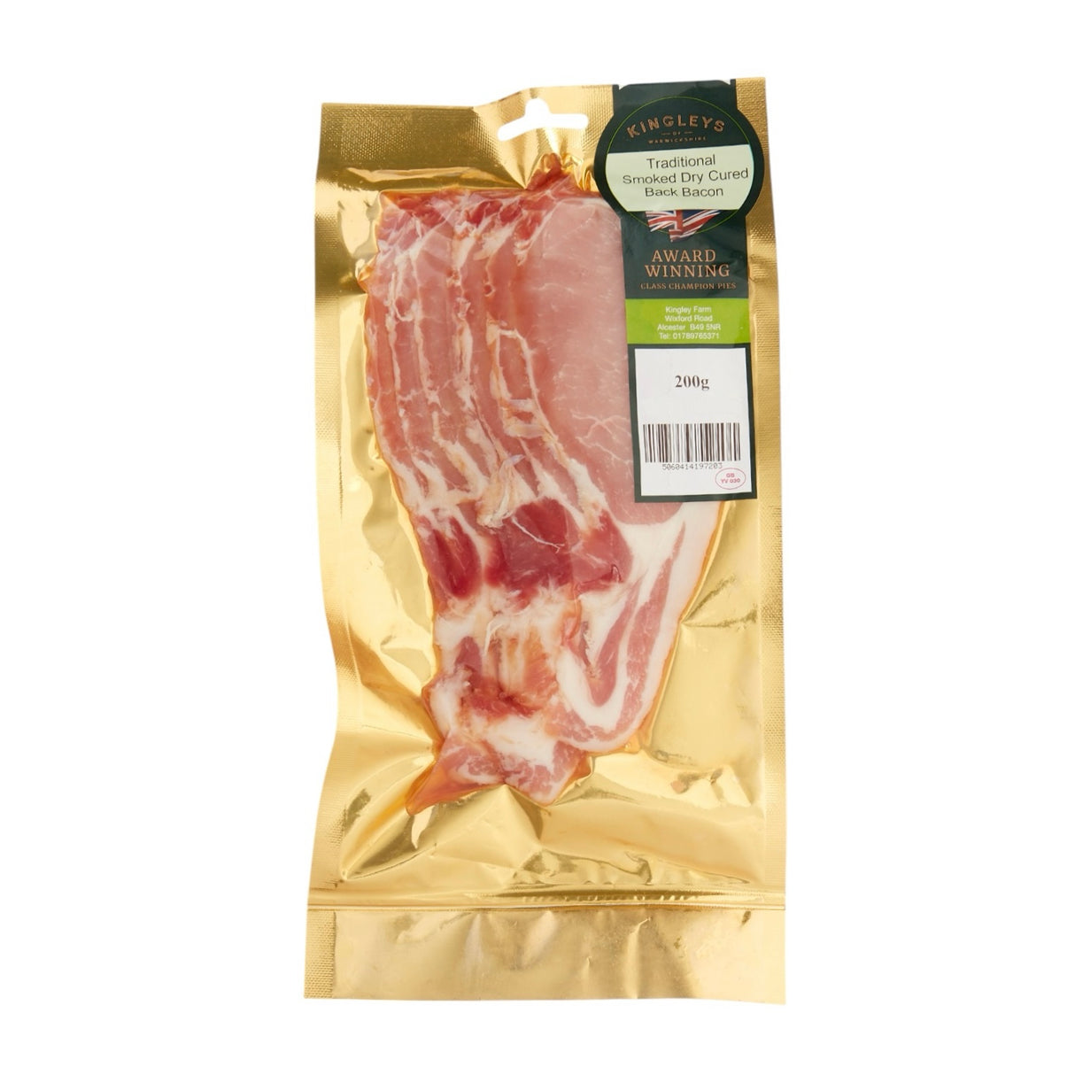 Kingleys - Traditional Dry Cured Smoked Short Back Bacon (200g)