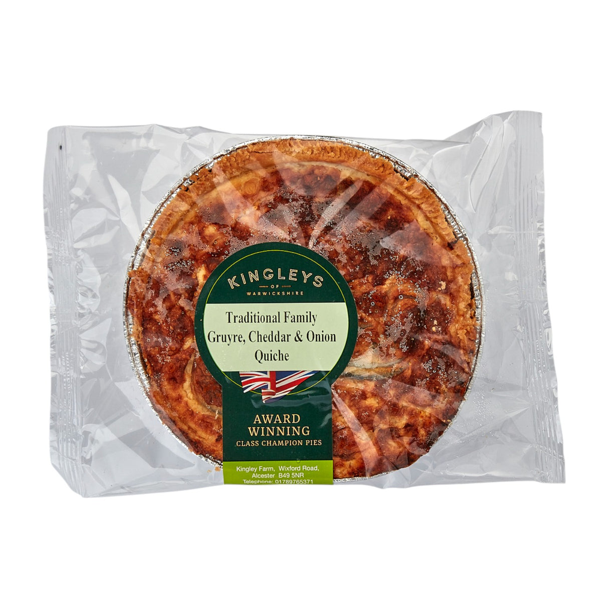 Kingleys - Traditional Gruyere, Cheddar & Onion Quiche (Family)