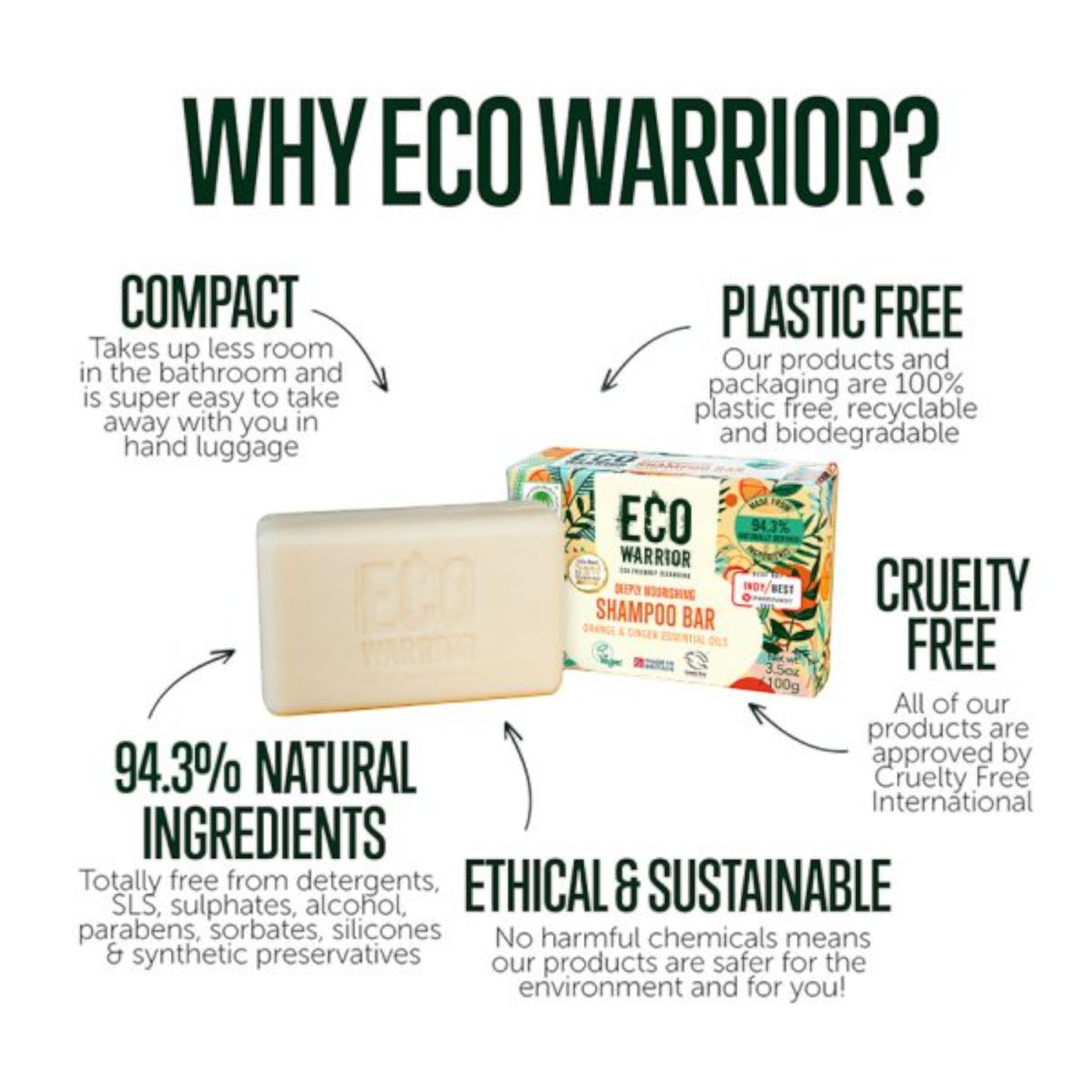 Little Soap Company - Eco Warrior Nourishing Shampoo Bar Orange & Ginger 100g
