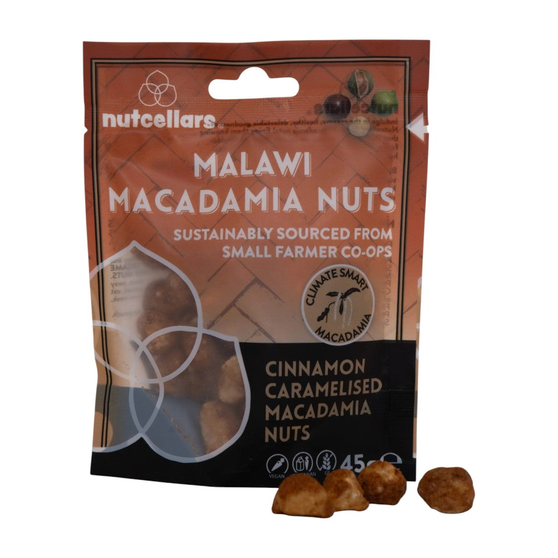 Nutcellars Ltd - Cinnamon Caramelised Macadamia Nuts (45g)