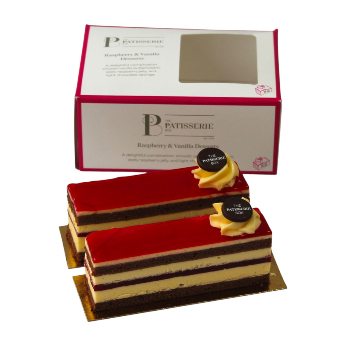 Patisserie Box - Raspberry and Vanilla Slice - 2 Pack