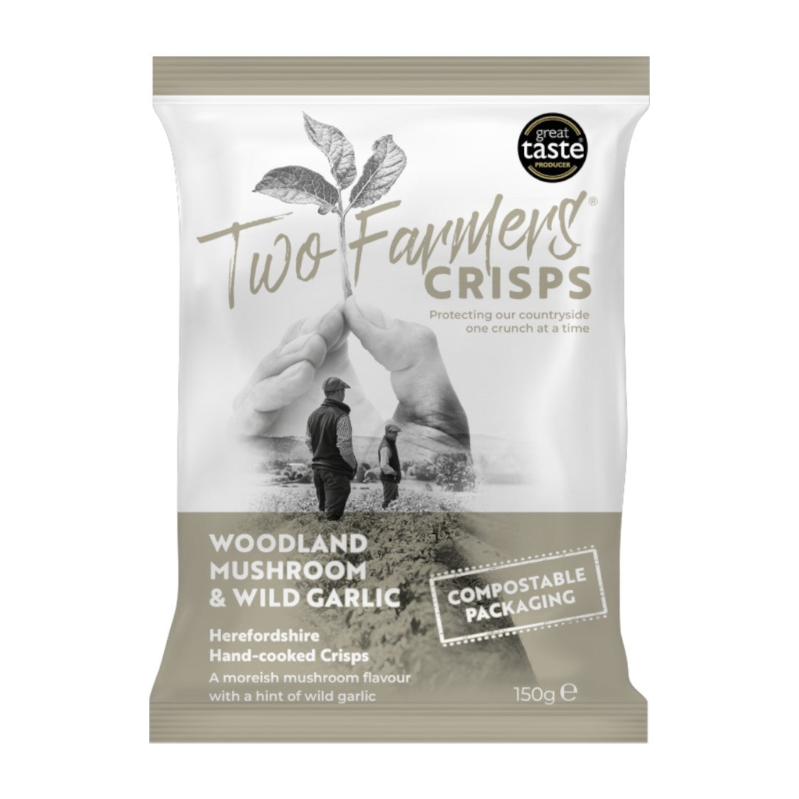 Two Farmers - Hand Cooked Woodland Mushroom & Wild Garlic Crisps (150g)