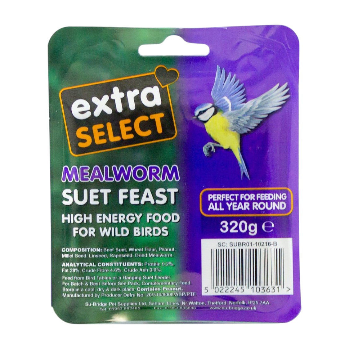 Su Bridge - Extra Select Suet Blocks Mealworm (320g)