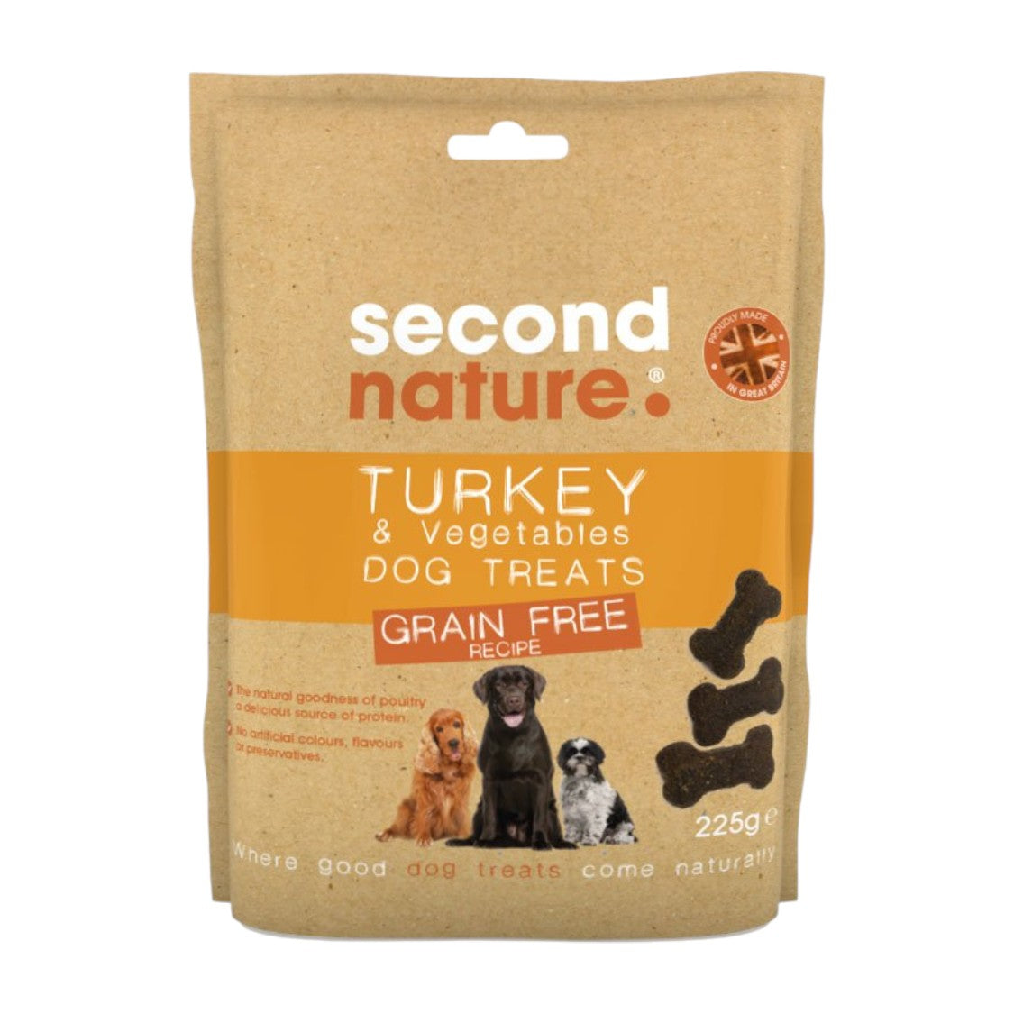 Su Bridge - Second Nature Grain Free Turkey & Veg Dog Treats (225g)