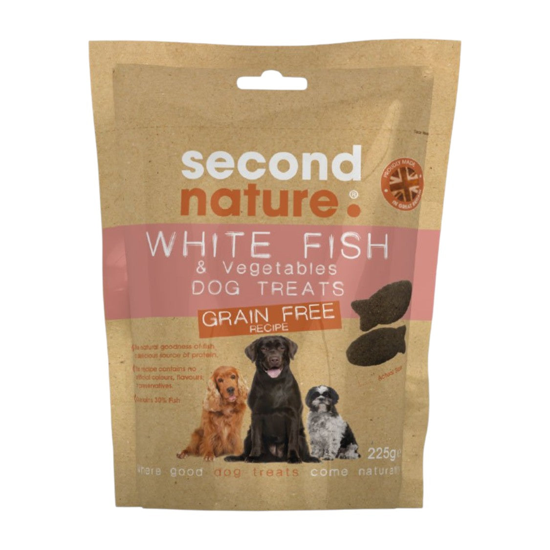 Su Bridge - Second Nature Grain Free White Fish & Veg Dog Treats (225g)